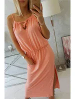 Boho šaty so štrúdľou losos