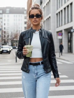 Dámska kožená bunda KLIROS black FashionStreet TY4466