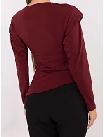 Elegantná vankúšová blúzka vo vínovej farbe (21898) Elegantná vankúšová blúzka vo vínovej farbe (21898)