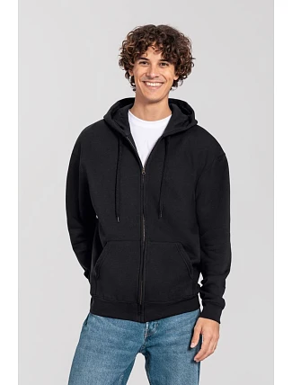 Fruit of the Loom Iconic Premium Hooded Sweat Jacket Mikina s kapucňou z hrubej bavlny 16.2286 čierna Fruit of the Loom Iconic Premium Hooded Sweat Jacket Mikina s kapucňou z hrubej bavlny 16.2286 čierna