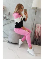 Farebná pruhovaná súprava svetloružová+ecru Farebná pruhovaná súprava svetloružová+ecru