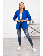 Elegantné sako s klopami fialovo modré