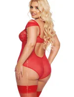 Dámske sexy plus size body Dora 1901 Red - SoftLine