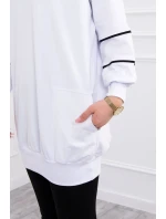 Mikina so zipsom a vreckami biela