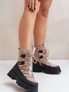 Śniegowce Damskie Na Zamek Lee Cooper LCJ-24-47-3143 Beżowe