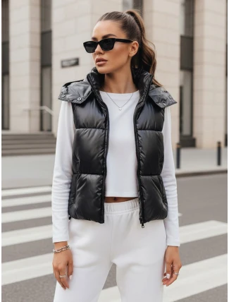 Dámska prešívaná vesta OSHE čierna FashionStreet TY3706 Dámska prešívaná vesta OSHE čierna FashionStreet TY3706