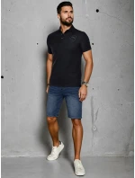 Pánske polo tričko s aplikáciou čierne FashionStreet PX0624