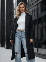 Dámsky dlhý kabát z ovčej kože čierny FashionStreet NY0754z