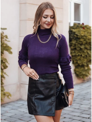 Dámsky sveter BUFALO tmavo fialový FashionStreet MY1426 Dámsky sveter BUFALO tmavo fialový FashionStreet MY1426