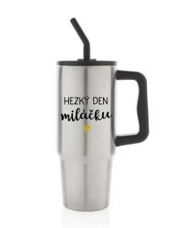 HEZKÝ DEN MILÁČKU - stříbrný cestovní termohrnek 900 ml