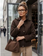 Dámska čokoládová semišová bunda hit sezóny FashionStreet TY5576