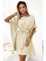 287-28 SOFIA Dámske motýlie šaty so zaväzovaním v páse - BEACH