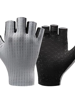 Rockbros priedušné cyklistické rukavice, krátke prsty, veľkosť: S - sivé