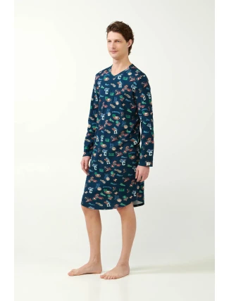 Vamp - Pánska nočná košeľa s potlačou 21613 - Vamp