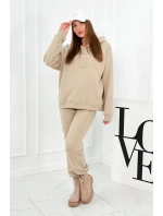 Izolovaná bavlnená súprava, mikina + nohavicami Brooklyn svetlo béžová