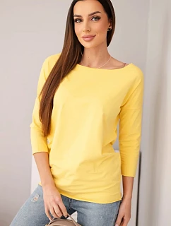 Dámska blúzka s lodičkovým výstrihom žltá