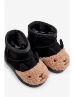 Ocieplane Dziecięce Botki Śniegowce Lamy Czarne Esandira