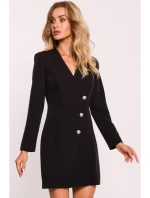 M793 Bunda so zlatým gombíkom - čierna
