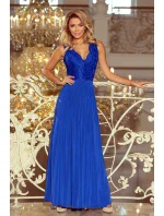 Dlhé dámske šaty v Chrpová farbe bez rukávov, s čipkovaným výstrihom model 6389848 Dlhé dámske šaty v Chrpová farbe bez rukávov, s čipkovaným výstrihom model 6389848