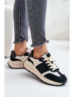 Ocieplane Sneakersy Damskie Skórzane Big Star OO274A318 HI-POLY SYSTEM Czarne