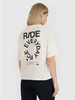 Dámske tričko oversize s potlačou 4F 4FWSS25TTSHF1993-11S