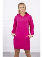 Šaty s kapucňou fuchsiová