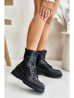 Pánske kožené členkové topánky Trapper Insulated Big Star Black