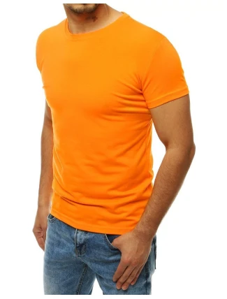 Pánske tričko bez potlače svetlo oranžové FashionStreet RX4190
