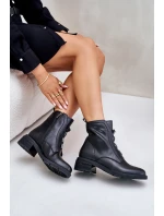 Čierne kožené zateplené čižmy Olidrila na zips Čierne kožené zateplené čižmy Olidrila na zips
