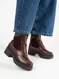 Luxusné dámske bordové členkové topánky Obcas