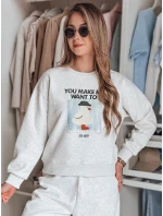 Dámska nadrozmerná mikina s potlačou GOOSHY sivá FashionStreet BY1425