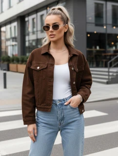 Dámska hnedá džínsová bunda FashionStreet TY5343