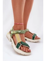 Sandały Damskie Na Rzepy D.Franklin DFSH406003 Zielone