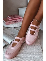 Sportovní dámské baleríny s pásky Růžové Farvessa