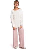 Sveter s výstrihom Bateau M511 sivý - Moe