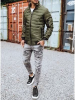 Pánska prechodná prešívaná zelená bunda FashionStreet TX3408z Pánska prechodná prešívaná zelená bunda FashionStreet TX3408z