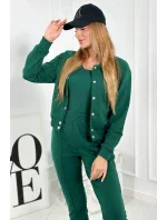 Set 3 v 1 mikina s cvočkami + top + nohavice zelený