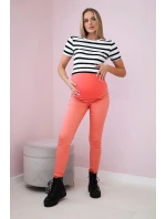 Tehotenské nohavice, farebná džínsovina tmavá marhuľová Tehotenské nohavice, farebná džínsovina tmavá marhuľová