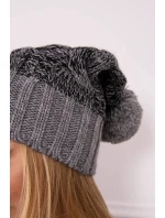 Čiapka Paris z fleecu K213 tmavo šedá + čierna