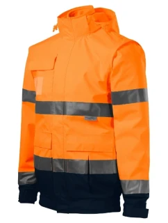 Bunda HV Guard 4 v 1 unisex fluorescenčná oranžová