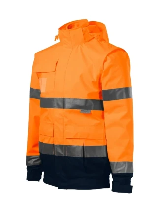 Bunda HV Guard 4 v 1 unisex fluorescenčná oranžová