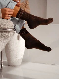 Dámské ponožky Půlfroté UNIQUE Bezškrtové MOON Čokoládové