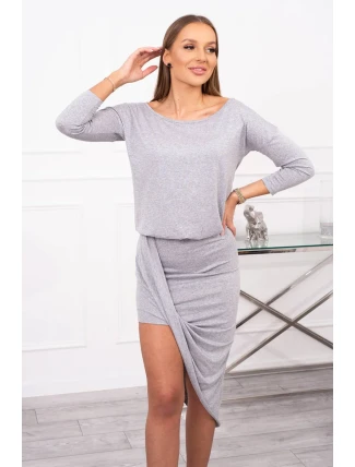 Asymetrické šaty, 3/4 rukávy, šedé Asymetrické šaty, 3/4 rukávy, šedé