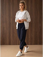 Dámske joggerové nohavice s gumou v páse, tmavomodré, FashionStreet UY3166 Dámske joggerové nohavice s gumou v páse, tmavomodré, FashionStreet UY3166