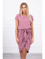 Šaty s obálkou dole tmavo ružové