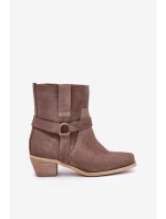 Prírodné semišové topánky na podpätku Brown Zazoo 3444/2 Prírodné semišové topánky na podpätku Brown Zazoo 3444/2