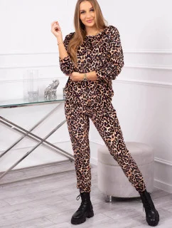 Dámska súprava s leopardím vzorom v béžovej farbe - Kesi