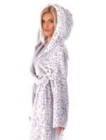 Dámsky župan 3956 irbis s kapucňou so vzorom - Vestis