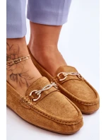 Klasyczne Zamszowe Mokasyny Z Ozdobą Camel Amera