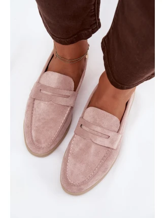Dámské mokasyny z eko semiše Špinavě růžová Renelia